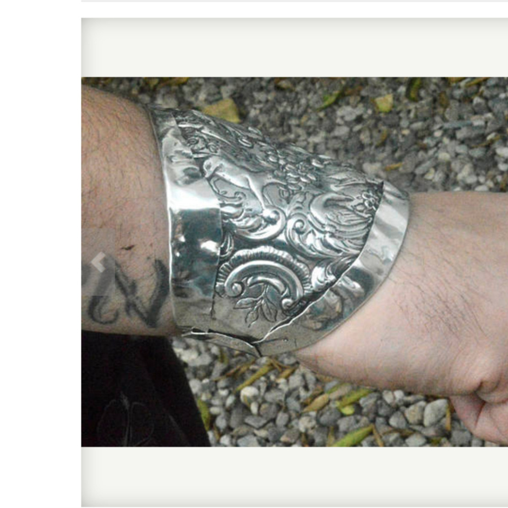 Heavy Mens Wide Sterling Silver Cuff Bracelet Dogs - Picture 5 of 8